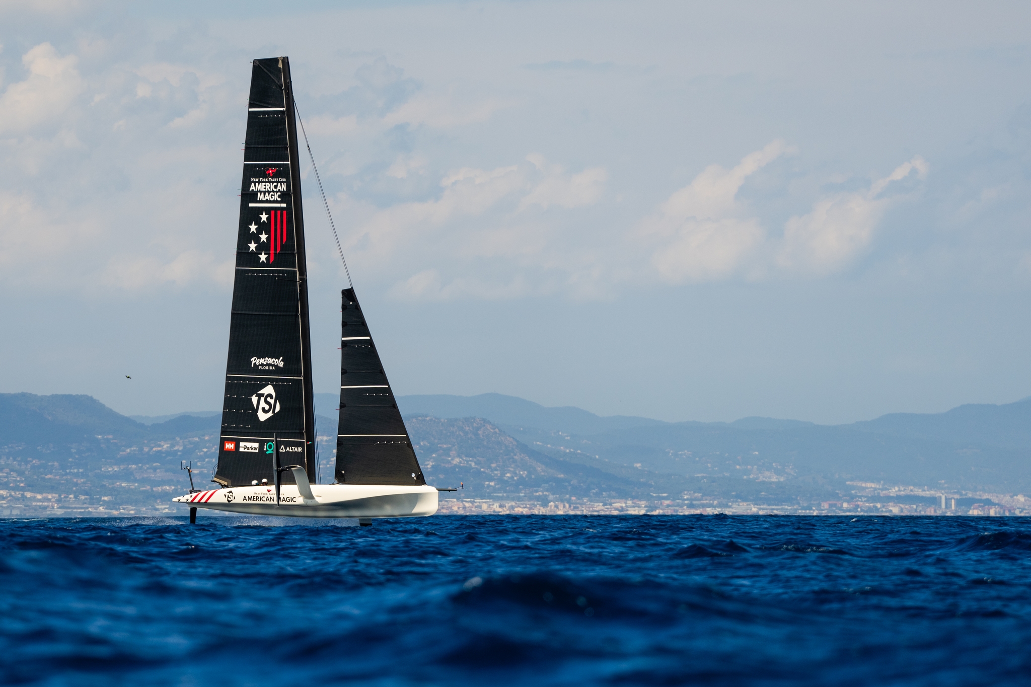 NYYC American Magic, sailing in Barcelona [Summer 2023], ahead of the 37th America's Cup.