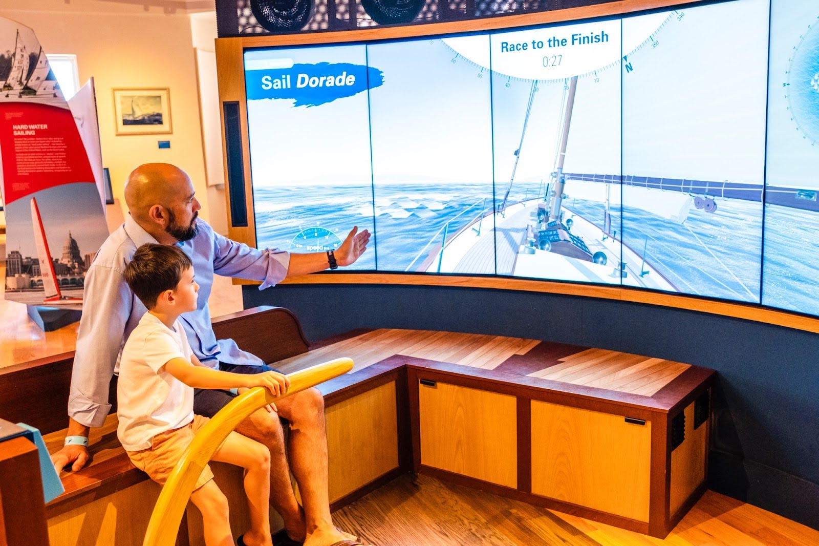 At The Sailing Museum & National Sailing Hall of Fame, this simulator gives guests the opportunity to race the last leg of the iconic Transpacific Yacht Race. Photo by Annabelle Henderson.