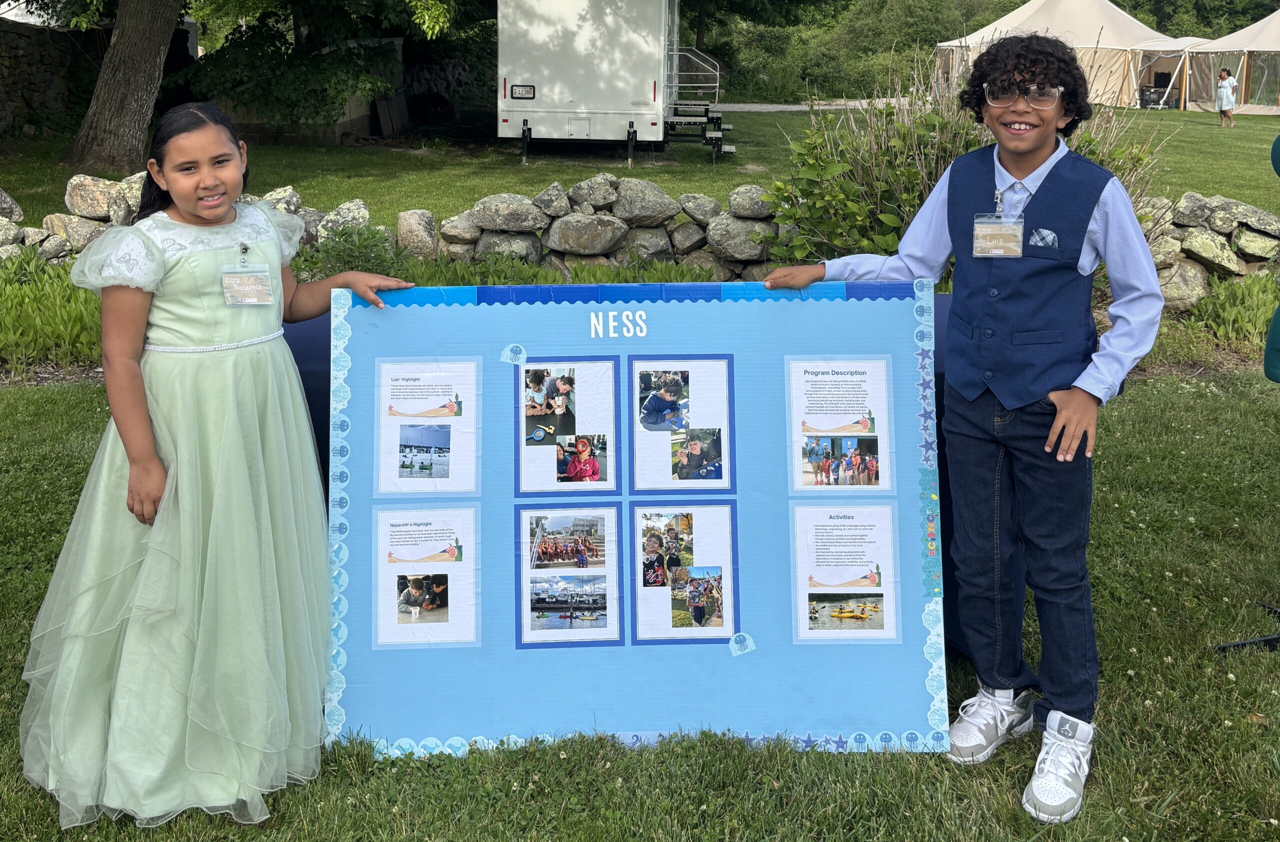 New London Salvation Army Growing Beyond Gala Students Luis and Nazareth NESS Display